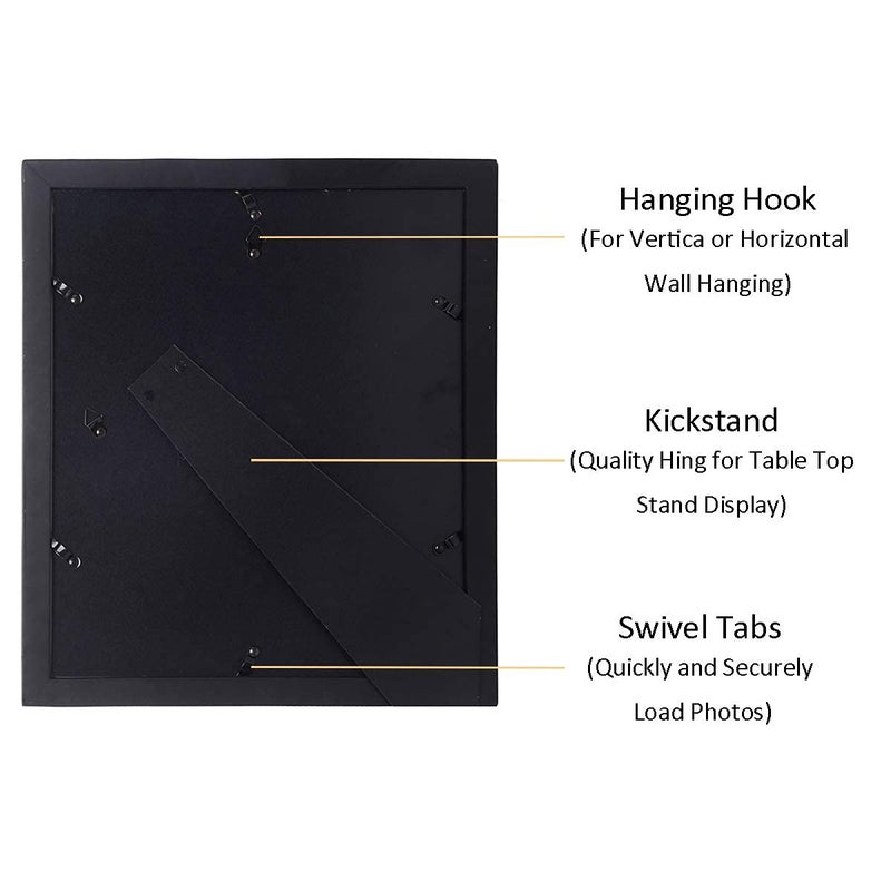 UMICAL 4x6 5-Opening Picture Frame with Shatter-Resistant Glass & Black Wood 4x6 Collage Photo Frames for 4x6 5 Pictures Display Made for Tabletop Stand and Wall Mounting - Image 5